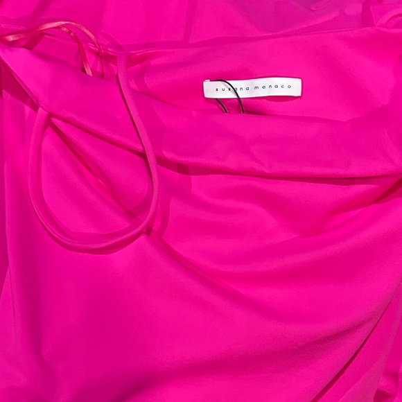 Susana Monaco Ruffle Asymmetrical Midi Dress - Picture 9 of 11